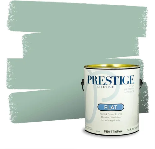 Miniatura 24 de Prestige Paints - Pintura exterior e imprimación en uno, 1 galón, plano, compatibilidad comparable con el color menta «Whipped Mint» de Behr