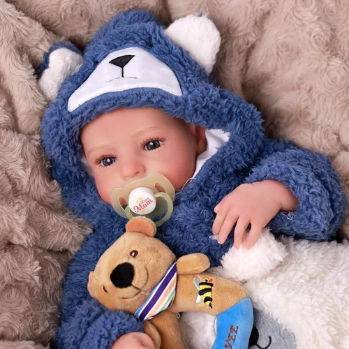 Miniatura 2 de BABESIDE Muñecas Reborn de bebé realistas niño - Aiden 17 pulgadas muñeca de bebé realista hecha a mano de silicona cuerpo completo vinilo muñeca