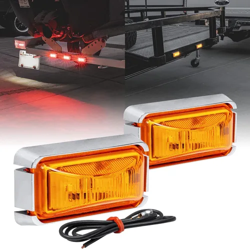 Miniatura 13 de TRUE MODS 2 piezas 2.5" Luz LED roja para remolque con bisel negro [DOT FMVSS 108] [SAE P2PC] [montaje superficial] [impermeable IP67] luces de Rojo