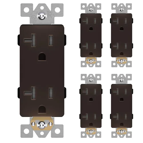 Miniatura 42 de LIDER LR15-TR-GD5P - Receptáculo decorativo mate c/tapa frontal intercambiable, tomacorriente a prueba de manipulaciones/niños, autoconexión a Dorado