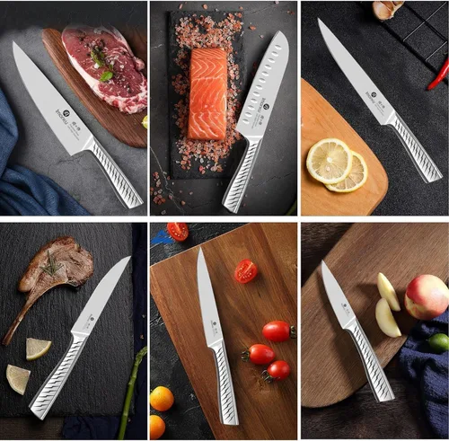 Miniatura 6 de imarku® Juego de cuchillos, juego de 14 piezas para cocina con bloque, juego de cuchillos de cocina de una pieza premium con afilador, juego