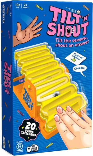 Big Potato Tilt ’n’ Shout – Juego de mesa familiar de ritmo rápido para adultos y niños | Juego de fiesta de preguntas con categorías y contenido