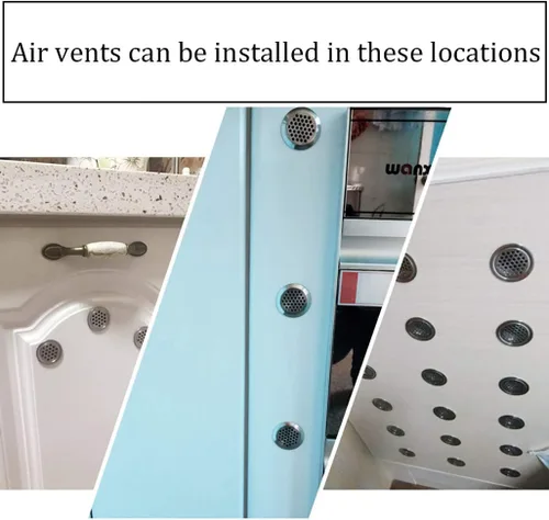 Miniatura 5 de 50 rejillas de ventilación circulares de 0.748 in de acero inoxidable de ventilación redonda de malla de ventilación para cocina, baño, armario