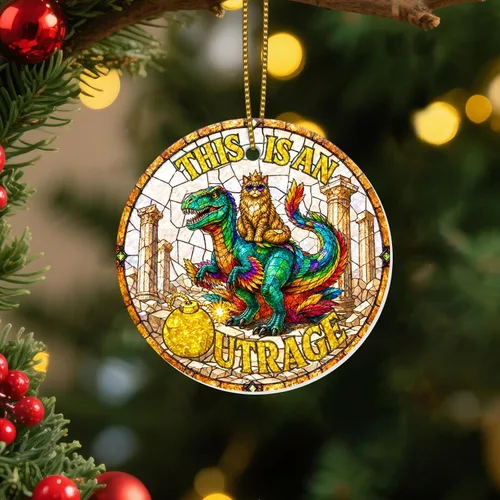 Miniatura 10 de Adornos Colgantes de Navidad Ho-Ho-Ho de 2 Lados Impresos 2025, Regalos de Terror de Navidad para Amantes de las Películas, Adorno de Cerámica