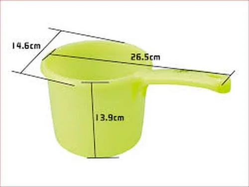 Miniatura 4 de JapanBargain Juego de 2 cucharones de agua japoneses de plástico para baño, cuchara filipina tabo de fondo plano, hecho en Japón, color verde, 3040