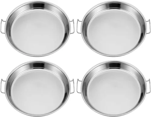 Hemoton Placa de vapor de acero inoxidable con asas, bandeja de vapor reutilizable de 9.44 pulgadas para fideos fríos, pasteles de arroz para servir