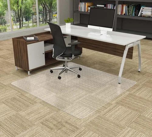 Miniatura 8 de Amyracel Tapete para silla de oficina extra grande para suelo de madera dura, 45 x 53 pulgadas, tapete transparente para silla de escritorio