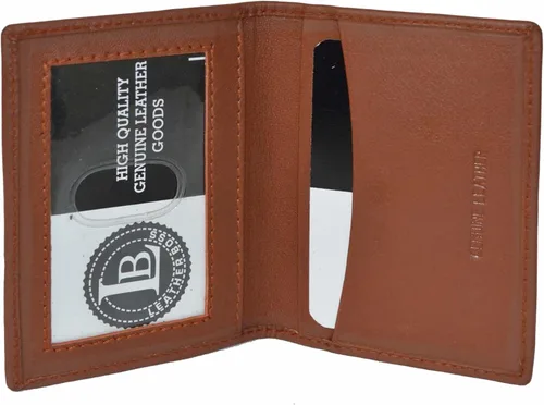 Miniatura 23 de Leatherboss - Cartera delgada y plegable de piel auténtica Soporte para tarjeta de crédito, débito, identificación Compacta y elegante