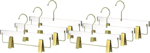 Miniatura 14 de YBM Home Quality Acrylic Clear Skirt Hangers Made of Clear Acrylic for a Luxurious Look and Feel for Wardrobe Closet, Skirt Hangers Organizes Oro