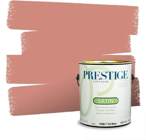 Miniatura 506 de Prestige Paints Pintura exterior e imprimación en uno, 1 galón, plano, coincidencia comparable de Valspar* Amber Rose*