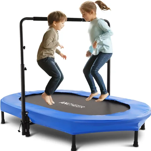 Trampolín para niños, trampolín para niños pequeños, deportes de interior y juegos al aire libre, 56 pulgadas, capacidad de 220 libras, con