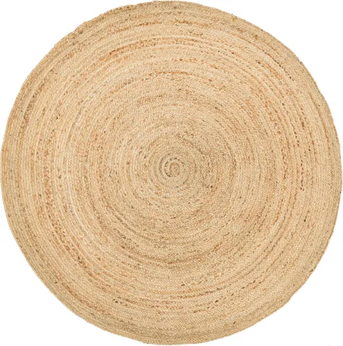 Miniatura 10 de HOMEMONDE Alfombra de yute natural tejida a mano de 2'x3' - Alfombra de piso rústica vintage trenzada reversible estilo granja para interiores