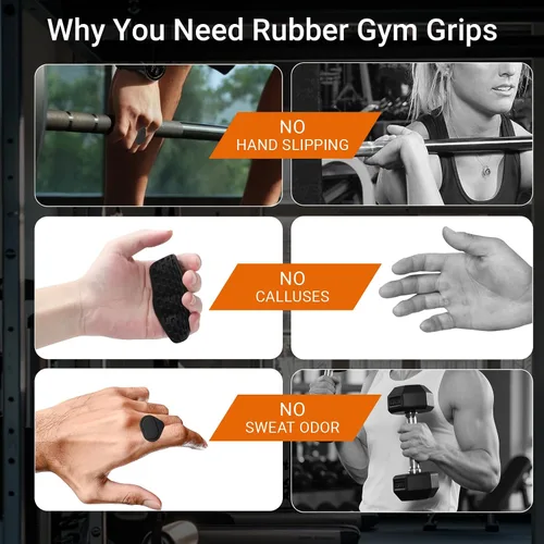 Miniatura 3 de 4 unidades de agarre de ripta para levantamiento de pesas y peso muerto, guantes de goma antideslizantes ergonómicos para hombres y mujeres