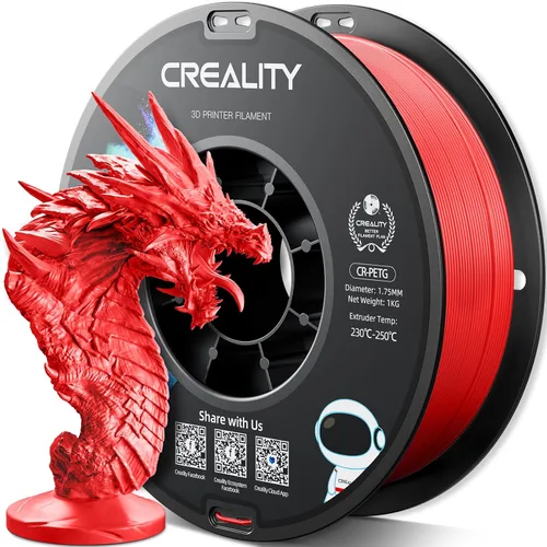 Miniatura 45 de Filamento PETG oficial para impresora 3D Creality de 0.069 in, 2.2 lbs, alta precisión, fuerte dureza, inodoro, mejor flujo, impresión 3D resistente