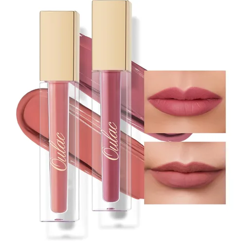 Miniatura 25 de Oulac Lápiz labial rojo líquido mate para mujer, lápiz labial de larga duración, impermeable, sin transferencia, fórmula cremosa de alta 【M08 1000