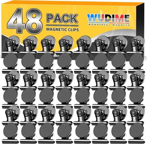 Miniatura 12 de 20 unidades de clips magnéticos, imanes para nevera, imanes para refrigerador, clips magnéticos negros para pizarra, imanes de clip