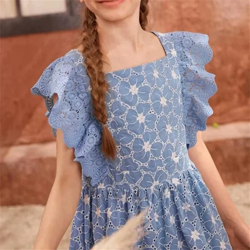 Miniatura 7 de Kids Toddler Baby Girls Spring Summer Print Ruffle Sleeveless Soft Princess Dress Flower Girl Dresses Infant
