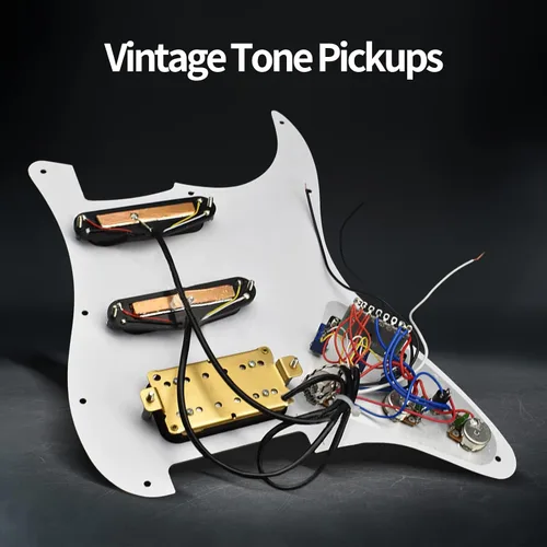 Miniatura 3 de Colaxi Repuesto de pastilla de guitarra, resistente, fácil instalación, cargado, precableado, práctico blanco, duradero para piezas de guitarra