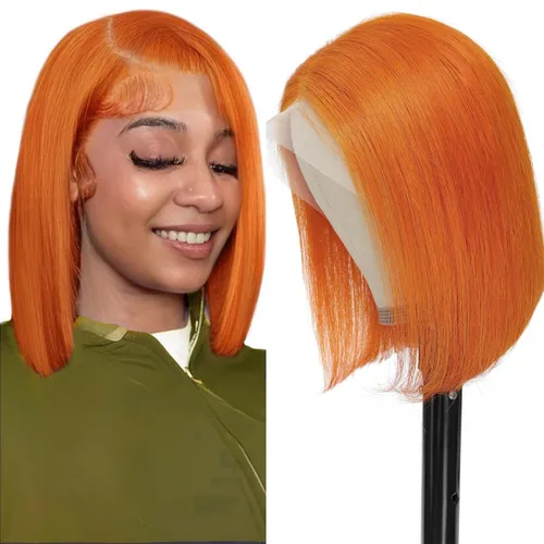 Miniatura 11 de UTIDE Peluca Bob Rubia 613 de Cabello Humano Pelucas Cortas de Cabello Humano 8 Pulgadas Peluca Frontal de Encaje 613 Cabello Humano Pre Arrancado