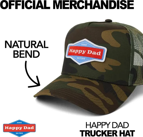 Miniatura 6 de Sombrero de camionero de Happy Dady, sombreros de moda para hombre con parte trasera de malla transpirable, cierre a presión, regalos de cumpleaños
