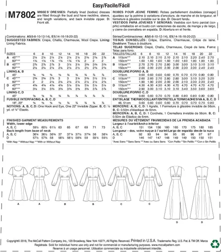 Miniatura 2 de McCall's Patterns M7802E5 McCall's - Patrones de costura para mujer, con escote abierto, tallas 14-22, 14-16-18-20-22, blanco