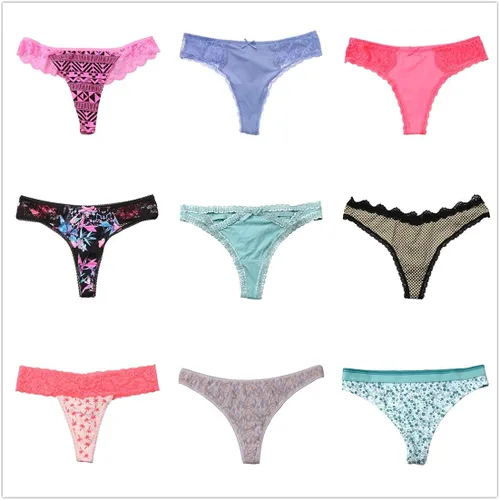 Miniatura 5 de UWOCEKA Tangas sexys para mujer ropa interior sexy con espalda en T paquete de 20 unidades de tanga con cuerdas G