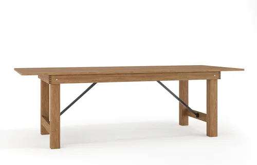 Flash Furniture Serie Hércules Mesa de comedor plegable rústica de pino macizo de 8' x 40", mesa rectangular antigua de granja para comedor y eventos