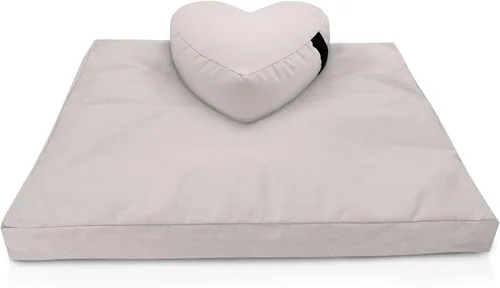 Miniatura 16 de Bean Products Juego de alfombrillas de meditación – Zafu almohada de piso orgánica de trigo sarraceno + almohadilla de oración Zabuton rellena