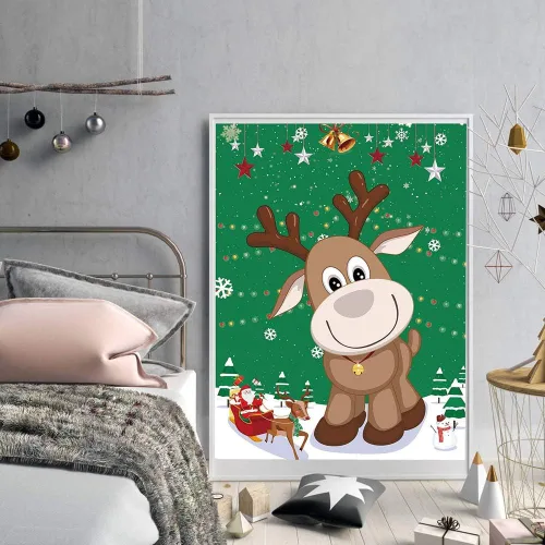 Miniatura 3 de FINGOOO Pin The Nose on the Reindeer, juegos de póster de reno de Navidad grande para niños, juegos de fiesta de Navidad