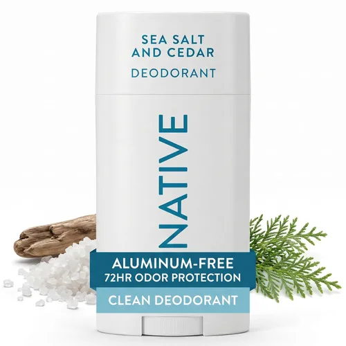 Native Deodorant - Desodorante natural para hombres, desodorante sin aluminio, con bicarbonato de sodio, probióticos, aceite de coco y manteca de