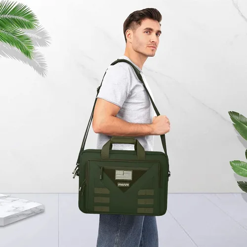 Miniatura 6 de MOSISO Bolsa táctica para laptop de 15.6 pulgadas para hombres, bolsa de mensajero táctica de 15-16 pulgadas, bolsa de hombro con múltiples Verde