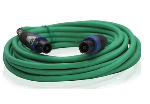 Miniatura 4 de Fat Toad Cables Speakon de 25 pies (Serie Twist-LockPRO), paquete de 2 cables de audio de cable verde de 12 AWG con conectores para cabina de DJ