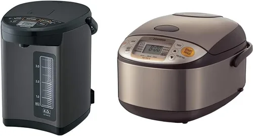 Zojirushi CD-NAC40BM - Caldera y calentador de agua Micom, 4.0 litros, negro metálico y NS-TSC10 5-1/2 tazas (sin cocinar) Micom arrocera y