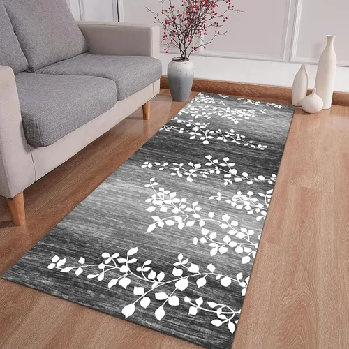 Miniatura 2 de Luyckfrazy Runner Rug for Entryway, Modern Grey Hallway Long Narrow Rugs Runner Kitchen Bathroom Living Room Low Pile Floor Carpet, 1m 1.5m 2m 2.5m