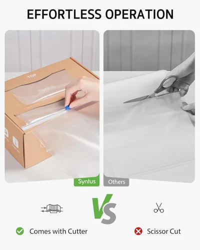 Miniatura 2 de Syntus Bolsas selladoras al vacío de 11 x 100 pies y 8 x 100 pies para alimentos con cortador, bolsas selladoras al vacío, sin BPA, grado comercial