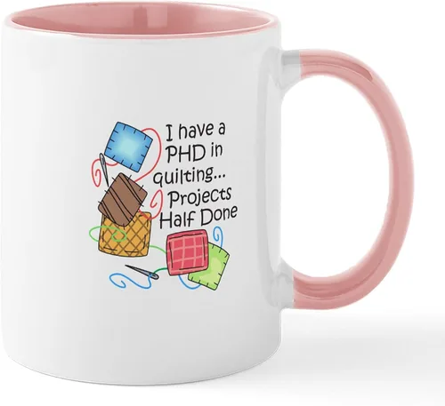 Miniatura 21 de CafePress Knitting Phd (Projects Half D Mug 11 oz (11.0 fl oz) Taza de café de cerámica