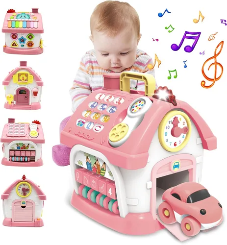 Miniatura 8 de Ming You Juguetes para niños de 1 año, 8 en 1 funcional casa musical juguetes educativos para bebés de 12 a 18 meses, juguete Montessori para niños