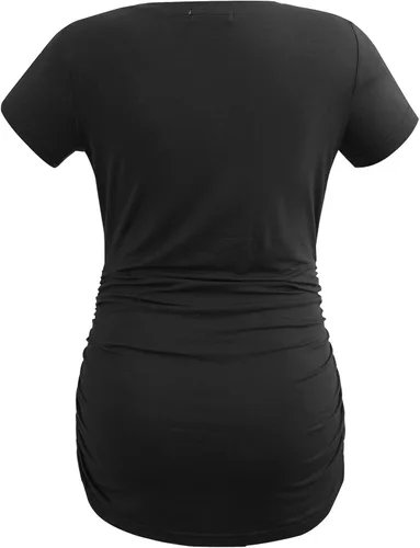 Miniatura 54 de Smallshow - Camiseta de maternidad para mujer, diseño de lados fruncidos, tipo túnica, prendas para el embarazo
