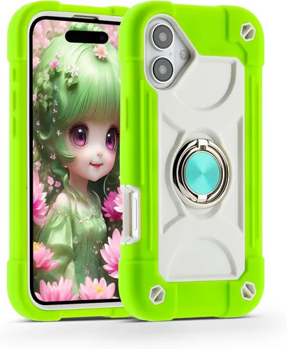 Miniatura 20 de MARKILL Funda compatible con iPhone 15 de 6.1 pulgadas con soporte integrado, [grado militar resistente de cuerpo completo] protección contra Rosa