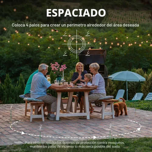 Miniatura 5 de KICKOUTOR® Repelente de Mosquitos para Patio Exterior 120 PCS Varillas de Incienso de Aceite de Citronela Natural Orgánico Barrera contra Mosquitos