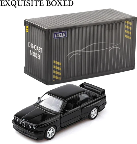 Miniatura 6 de TOKAXI Escala 1/36 1987 BMW M3 Modelo de coches fundidos a presión, vehículos de tracción BMW, autos de juguete para niños y niñas