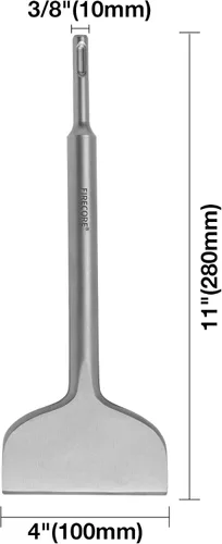 Miniatura 5 de SDS Plus cincel, Firecore - Brocas de eliminación de azulejos de 4 x 11 pulgadas para taladro de martillo giratorio SDS Plus, pala de acero