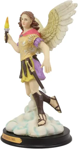 Miniatura 3 de Ebros Iglesia Católica Ortodoxa Ortodoxa Oriental Bizantina Arcángel del Consejo Angélico San Uriel sosteniendo la antorcha Estatua de fuego de Dios