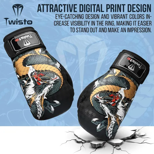 Miniatura 3 de Twisto Guantes de boxeo S6 – Pro Training & Sparring, piel maya, Muay Thai, MMA, kickboxing, hombres, mujeres, adultos, saco de boxeo pesado