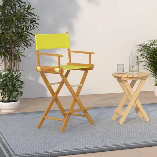 Miniatura 2 de Casual Home - Silla de director de 30 in, marco de roble miel con lienzo amarillo, altura de barra