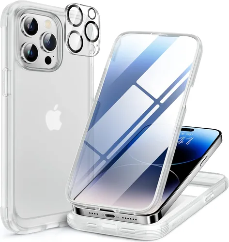 Miniatura 97 de Miracase Funda para iPhone 13 de 6.1 pulgadas, [sin burbujas] funda de teléfono de cuerpo completo con pantalla de vidrio completa integrada, sin