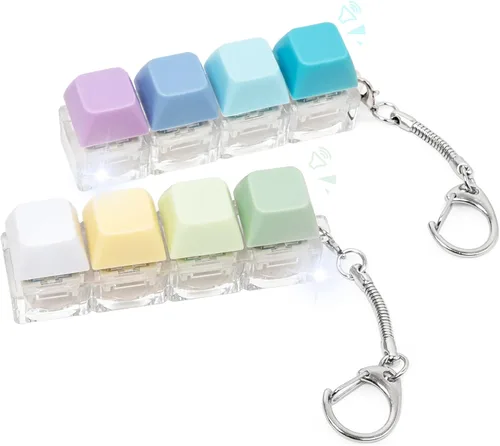 Miniatura 18 de Juguete Fidget de Teclado, 2 Piezas Llavero de Teclado Fidget Clicker de Teclado Fidget Silencioso Ruidoso Clicker Fidgets para Adultos Alivio