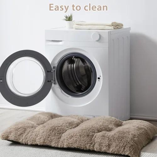 Miniatura 6 de BFPETHOME Camas para Perros Grandes, Cama de Felpa para Jaula de Perro Mullida y Acogedora Almohadilla para Perrera para Dormir y Aliviar