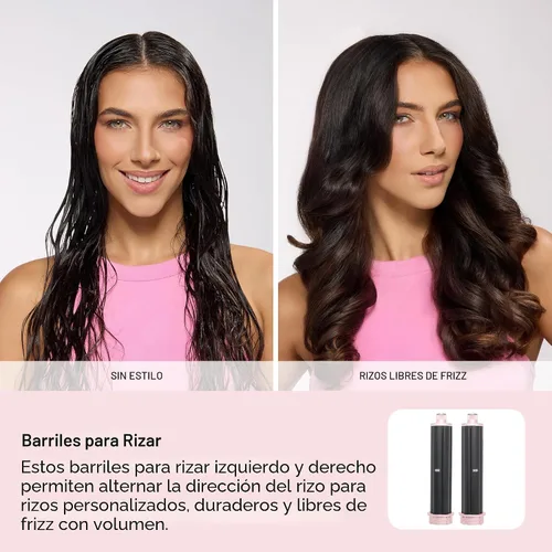 Miniatura 5 de L'ANGE HAIR TurboStyle - Sistema de peinado y secado de aire todo en uno Accesorios 5 en 1 con rizadores de envoltura automática y cepillo Negro