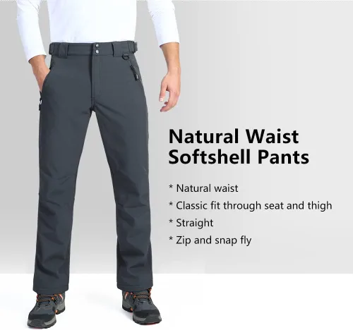 Miniatura 5 de Outdoor Ventures Lite - Pantalones deportivos impermeables y resistentes al viento para hombre, con forro polar, para senderismo, esquí, nieve